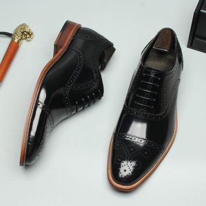 Top Luxury Designer New Hot Selling Three Connector Oxford Leather Lace-Up <b>Pointed</b> Toe Anti-Slip Business Dinner Party Men's - Product Image 4