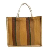 Sac à main en lin pour femmes imprimé de logo personnalisé à la mode Poignée de voyage réutilisable Cadeau Produit commercial Fourre-tout Sac en jute