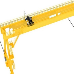 Pont roulant à double poutre robuste conçu pour la construction, doté d'un char à treuil, d'une cabine, d'un enrouleur de câble et d'un écarteur. - Product Image 3