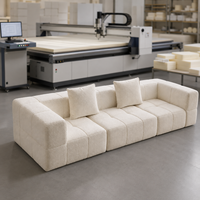 Canapé modulaire surdimensionné en velours côtelé, personnalisable, sans structure, en boîte, sectionnel, en éponge, prix d'usine