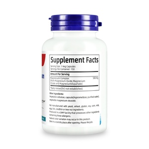 Complejo Triple de Magnesio 500mg, Citrato, Óxido y Aspartato de Magnesio para Relajación Muscular, Sueño y Salud Cardíaca, 150 Cápsulas - Product Image 2