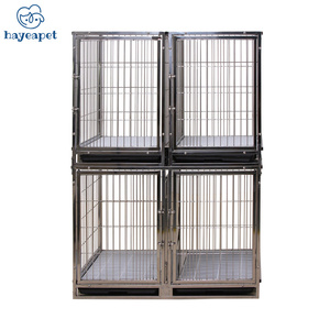 Dog Kennels Cages Collapsible Adult Sale Big Dogs Outdoor Strong Stainless Steel Enclosed Metal Wire Folding Crate Cage Pet