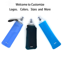 Flacon souple anti-fuite Bouilloire de course pliable Bouteille d'eau douce pliable Flacon de sport portable avec dragonne