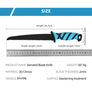 Высококачественный нож для филе 8 дюймов с зубчатым краем с PP + TPR ручкой лезвие из нержавеющей стали, отверстие для шнурка для рыбалки