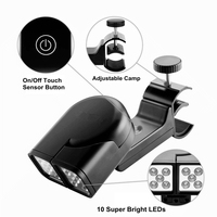 Lampe de poignée de gril à LED alimentée par batterie pour barbecue extérieur la nuit, accessoires de gril à LED super lumineux à double tête réglable cadeau de barbecue