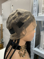 Perruque tressée LD016, style Box Braids pour femmes noires, entièrement en dentelle, sans nœuds, avec cheveux de bébé, noir naturel premium, en stock, style déesse