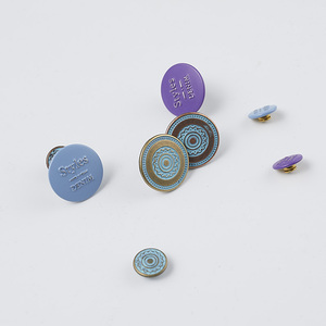 May mặc denim jeans tack nút kim loại 2022 mới thời trang phong cách tùy chỉnh khắc hoa Brass mạ vòng OPP Túi + hộp carton - Product Image 6