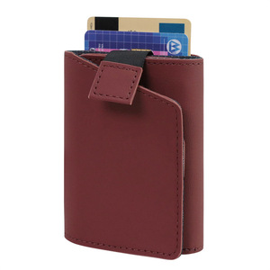 Tarjetero de cuero PU de 4 pulgadas, billetera plegable de color sólido para tarjetas de crédito, uso diario - Product Image 2