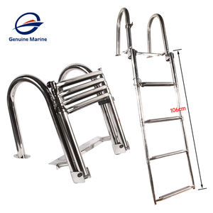 本物のマリン3ステップ滑り止め水泳はしごマリンヨットボートステンレス鋼伸縮はしご - Product Image 2