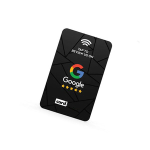 Tùy chỉnh in CR80 Matte Đen NFC Thẻ 13.56MHz nhựa PVC tap <span class=keywords><strong>Google</strong></span> xem xét kỹ thuật số thẻ kinh doanh - Product Image 1