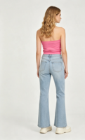 Haut bustier moulant en maille pour femme avec nœud en organza, couleur unie, coupe courte, sans manches, taille élastique, style camisole élégante