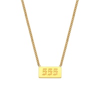 Joyería fina al por mayor, collares con números de Ángel, collares de acero inoxidable chapados en oro 18 para mujer