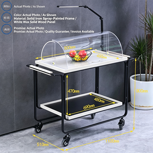 3 Tier Rolling Stainless Steel Beverage Cart Mobile Drink Service <b>Trolley</b> with Storage Shelves Heavy Duty <b>Bar</b> Cart for Hotel - Product Image 5