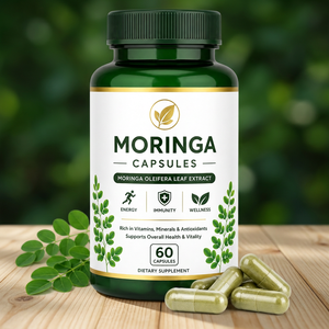 Capsules d'extrait de feuilles de Moringa Oleifera, 60 unités, vitamines pour adultes, complément alimentaire, soutien à l'immunité, à l'énergie et au bien-être - Product Image 1