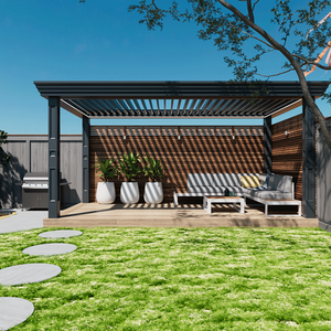 Pergola da Esterno Motorizzata di Lusso con Tetto per <span class=keywords><strong>Patio</strong></span>, Set Arredo Giardino, Gazebo, Mobili da Esterno, Pergola in Alluminio, Tettoia Bianca - Product Image 2