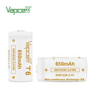 Vapcell 16340 650mah 6a T6 RCR16340 Rcr 123a Lithium Li Ion 16340 3v 3.7v <span class=keywords><strong>Rcr123a</strong></span> <span class=keywords><strong>Batterie</strong></span> rechargeable - Product Image 6