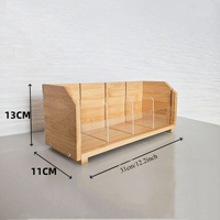 Boîte de rangement pour sachets de thé en bambou carrée à 3 niveaux, pliable, écologique, style américain, organisateur en bois pour sachets de café, de sucre, cuisine