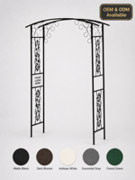 Boîtes rondes en fer pour extérieur avec motif floral enroulé en arche, écologiques, durables, anti-UV, pour usage commercial, décoration de jardin et allées