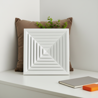 Système de ventilation CVC au design moderne, grille d'aération carrée en aluminium à 4 voies, diffuseur de plafond, grille d'évacuation carrée pour ventilation