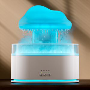 Hotsale Ultrasonic Óleo Essencial 7 Cor Luzes Aroma Difusor 500ML Chuva Nuvem Umidificador de Ar com Raindrop para Uso Doméstico