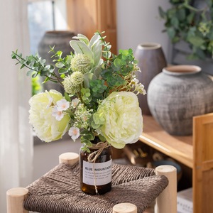 CallaFloral Ramo de Flores Artificiales de Peonía y Eucalipto para Decoración del Hogar y Bodas CF01177 - Product Image 1