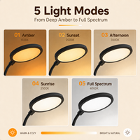 Lampe de table flexible multifonctionnelle 5W à CRI élevé, sans scintillement, pour l'étude, le travail et la lecture, 5 couleurs, intensité réglable, lampe de chevet