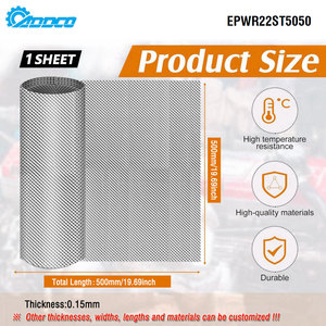 ADDCO 25 FEUILLES Bouclier thermique d'échappement en acier inoxydable SS304 gaufré 19,7\" X 19,7\"/27,6\" Enveloppe de silencieux pour barrière thermique automobile EPWR22ST5050 - Product Image 3