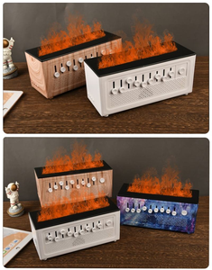 Retro Equalizer Flame Humidifier <strong>Audio</strong> Mixing Console Aroma <strong>Diffuser</strong> 3D Simulated Fire Cool Mist Maker with Sliders Knobs - Product Image 1