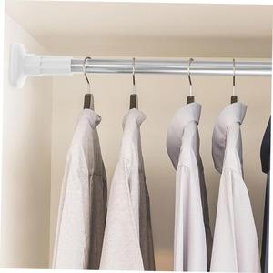 Barra de tensión de acero inoxidable al por mayor, sin perforaciones, ajustable de 80-160 cm, para colgar cortinas en el baño, ventana, armario o habitación. - Product Image 6