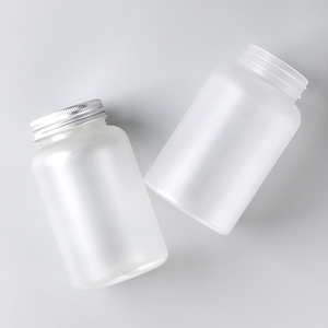 PET Matte Transparent <b>Bottle</b> 100ml 150ml 200ml 300ml 4oz 6oz with Silver Metal Screw Cap for Vitamin Pill Medicine Storage - Product Image 2