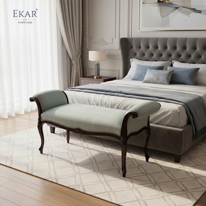 Panca di Lusso per Fondo Letto EKAR Sovereign Manor |   Divanetto per <span class=keywords><strong>Camera</strong></span> <span class=keywords><strong>da</strong></span> Letto in Stile Inglese Intagliato a Mano | - Product Image 4