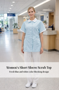 Haut de blouse médicale à manches courtes personnalisé OEM ODM pour femmes, uniforme d'infirmière - Product Image 2