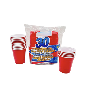 Tasses en plastique emballées individuellement de 9 onces tasses de fête à boire à double couleur tasses jetables en PP pour le mariage et la fête - Product Image 3