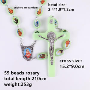 <span class=keywords><strong>Chapelet</strong></span> mural <span class=keywords><strong>lumineux</strong></span> avec images de saints religieux, perles, articles religieux catholiques chrétiens, grande décoration murale, Rosarios - Product Image 5