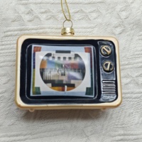 Décoration en verre soufflé artisanale vintage, motif TV Mixtape, idéale pour pendentif d'arbre de Noël - Meilleures ventes