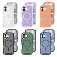Coque de téléphone magnétique créative avec protection d'écran intégrée en acrylique et TPU, coque rigide tout compris pour iPhone 17 16 Plus