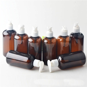 Bouteilles à pompe ambrées pour animaux domestiques, contenants ronds vides, à capuchon en plastique, pour Lotion, 250ml, 8oz, 12 pièces - Product Image 5