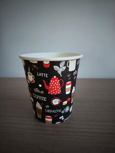 Gobelets à café jetables biodégradables à paroi simple avec impression de logo personnalisée, gobelets en papier écologiques pour boissons chaudes - Product Image 2