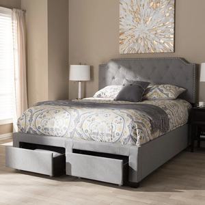 A buon mercato semplice e moderno all'ingrosso <span class=keywords><strong>di</strong></span> alta testa letto pneumatico <span class=keywords><strong>di</strong></span> immagazzinaggio grigio doppio tessuto letto con cassetto - Product Image 5