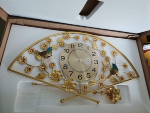 Grandes horloges murales en métal style paon double pour la décoration du salon, montres murales pour la maison - Product Image 6
