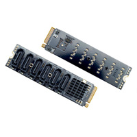 Carte d'extension fiable ASM1166 M.2 NVMe vers 6 ports 3.0 pour NAS Synology, prend en charge le branchement à chaud et le RAID, PCIe 3.0 x2, avec dissipateur thermique