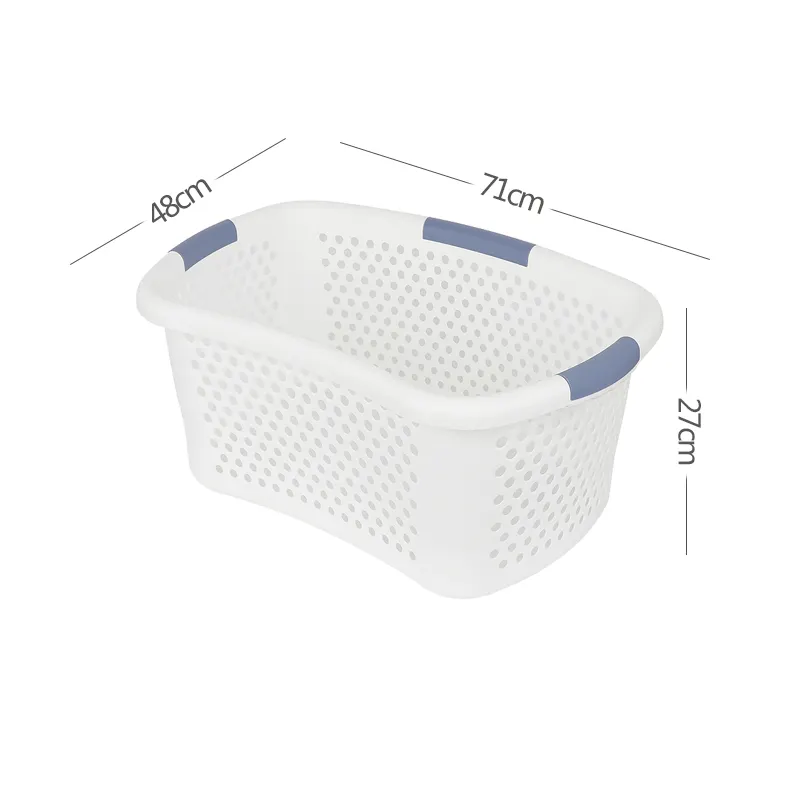 Hot Sell Plastic PP Laundry Hamper Dirty Clothing Storage Basket Organizer With Round Hole