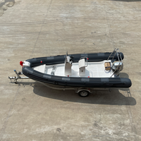 Bateau pneumatique de luxe en PVC 5,8 m, coque en fibre de verre, bateau à rames gonflable 580, vente flash