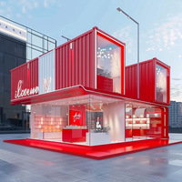 Maison conteneur préfabriquée extensible à 2 étages, design mobile empilable pour cafés, restaurants, et espaces alimentaires modulaires, maison de 40 pieds