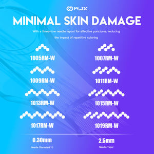 WJX Ultra à trois rangées, conique 0,3 mm 2,5 mm, 304 #   Cartouche d'aiguilles de <span class=keywords><strong>tatouage</strong></span> en acier inoxydable : Efficacité de coloration améliorée, faible impact cutané - Product Image 5