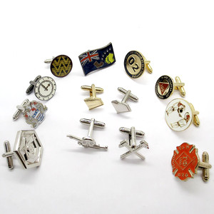 Su misura in metallo argento 3D cartoon gatto per uomo camicie regali di lusso gemelli e spilla distintivo - Product Image 5