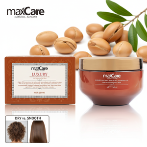 Maxcare Crème de Soin Capillaire Luxueuse à l'Huile d'Argan, Kératine et Collagène, <span class=keywords><strong>Masque</strong></span> Réparateur pour <span class=keywords><strong>Cheveux</strong></span> Frisés, Secs et Abîmés - Product Image 1