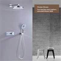 Ensemble de douche encastré tout cuivre à poignée unique avec affichage numérique intelligent thermostatique mural et jet de pluie