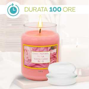 Scented Glass Jar <b>Candles</b> Rose 550g <b>Large</b> Jar <b>Candle</b> Set - Product Image 4