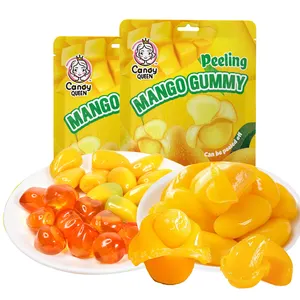 Hot Sell Popular Bulk 3D/4D Peeling Mango Soft Jelly Candy Gummy Bonbons For Kids